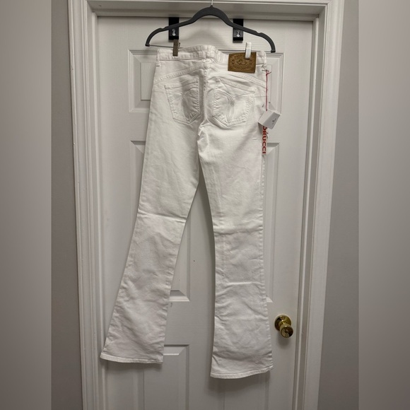 Fiorucci Women’s White Flare Leg Jeans Size 27 X 36 Cupid NWT - Picture 4 of 7